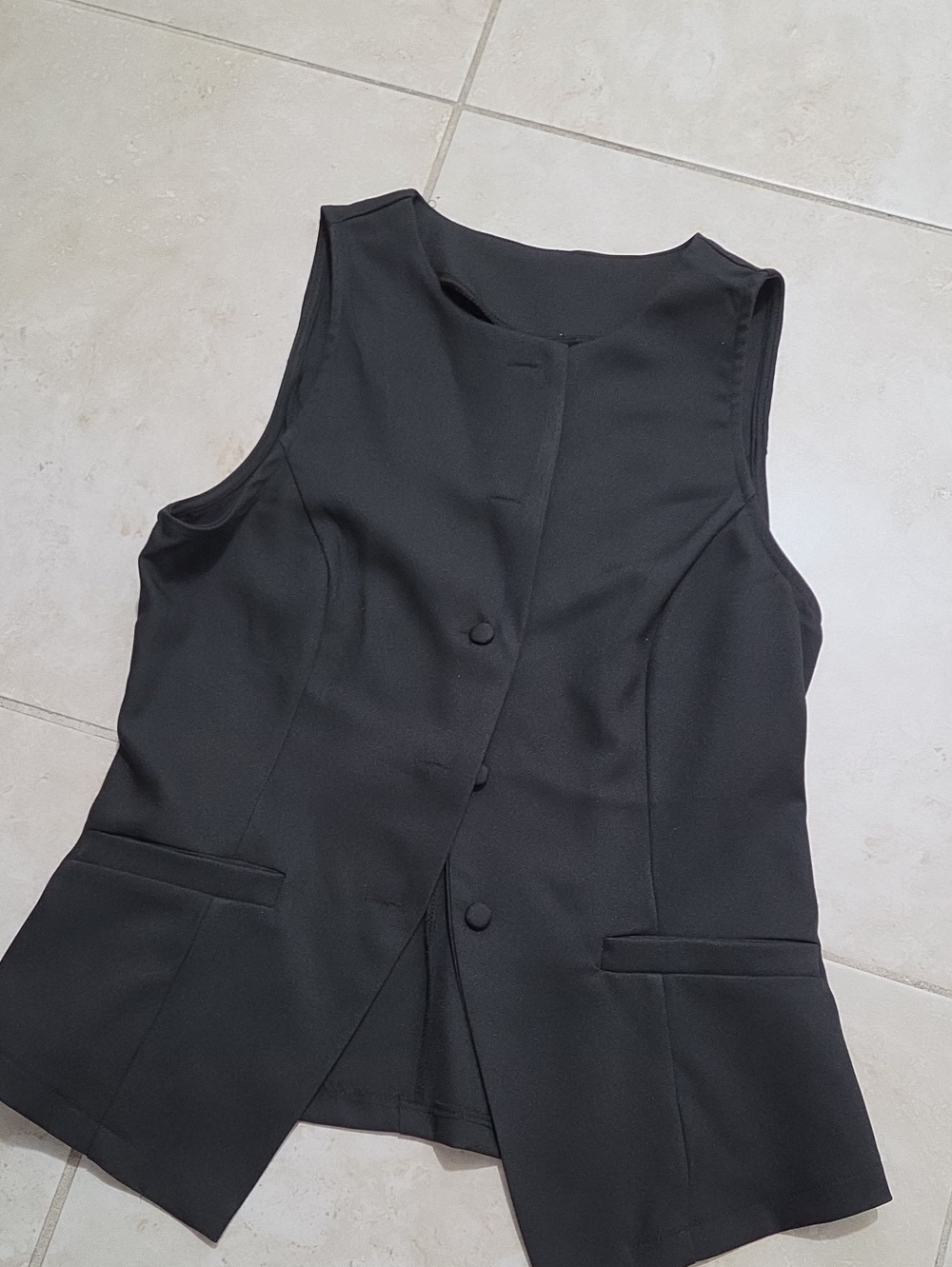 Forever 21 Black Sleeveless Button Vest